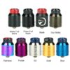 Hellvape Rebirth RDA 24mm diameter 2 post build deck with gold plated positive post 2.5 by 3.5 mm post holes 16 1.2 mm bottom adjustable honeycomb airflow for each side Top cap locking system with adjustable airflow