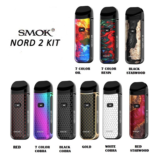 The Smok Nord 2 Pod Kit is powered by a 1500mAh battery and offers up to 40W power, 2ml Smok Nord 2 & Nord 2 RPM Pods included