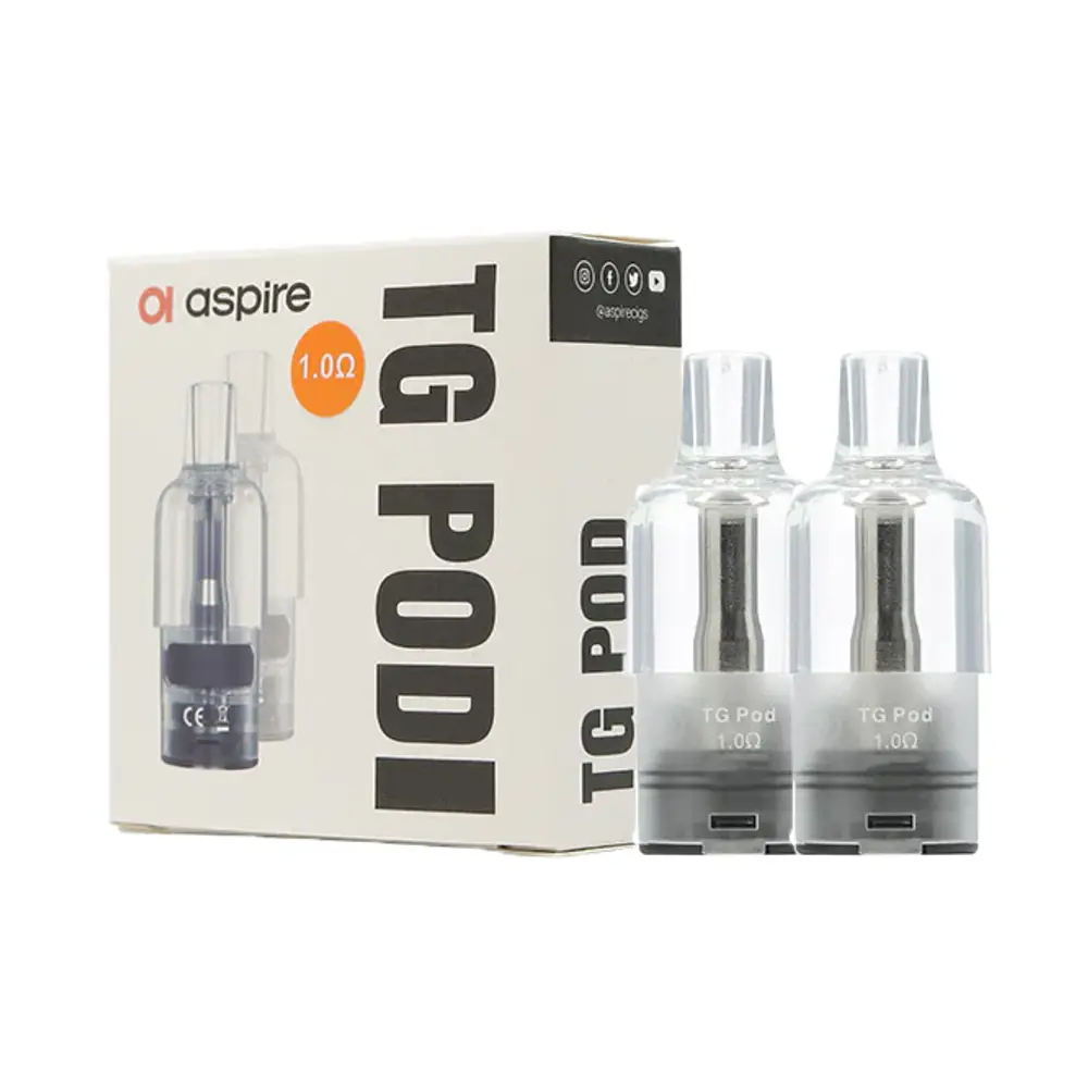 The Aspire TG Replacement Pods - 2 Pack have been designed to be used with the Aspire Cyber G Pod Kit.  The TG Pods boast a generous 2ml e-liquid capacity, each pod comes with either a built-in 0.8ohm mesh coil or a 1.0ohm mesh coil allowing for a more even heating of e-liquid and delivering better flavour.