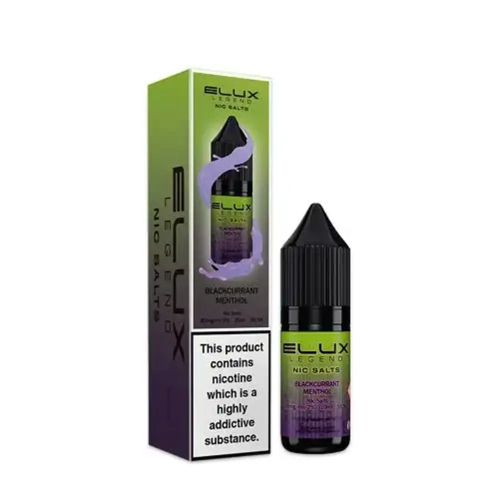 Elux Legend Nic Salt e-liquid blackcurrant menthol flavour
