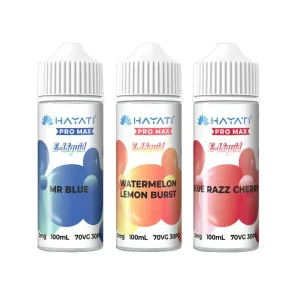 Hayati Pro Max 100ml Shortfill E-Liquid a wide range of delicious blends inspired by the popular Hayati Disposable Vape flavours! 100ml of E-liquid in a 120ml Short fill Bottle 0mg Nicotine Strength Space for Two 10ml Nic Shots 70% VG / 30% PG