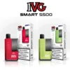 IVG Smart 5500 Disposable Vape is a Slimline, Compact and Easy to Pocket Device, 1000mAh built-in Rechargeable Battery, 2ml pre-filled juice 2%Nic Salt, 10ml Built-In E-Liquid container Available in a choice of many flavours at an excellent price!