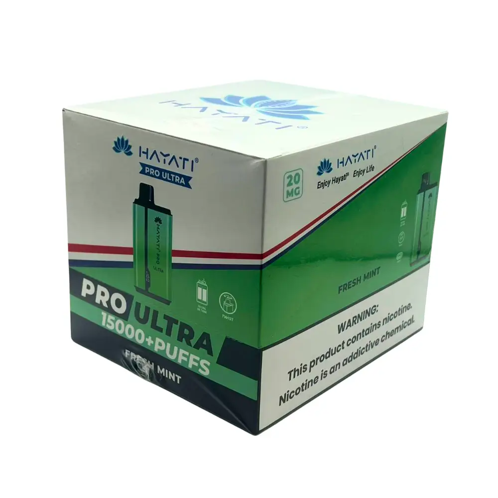 Hayati Pro Ultra 15000 Disposable Vape Duo Fresh Mint Box of 10