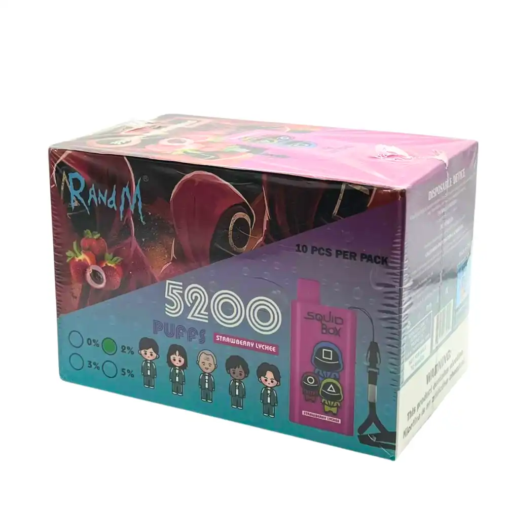 R&M Squid box 5200 Strawberry Lychee box of 10