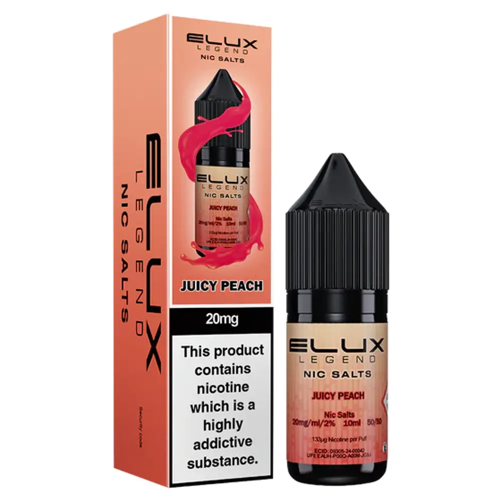 Elux Legend Nic Salt e-liquid Juicy Peach flavour
