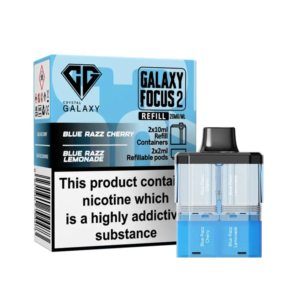 Crystal Galaxy Focus 2 30K Pre-Filled Pods Crystal Galaxy 30K Focus 2 Blue Razz Cherry / Blue Razz Lemonade Refill Pods