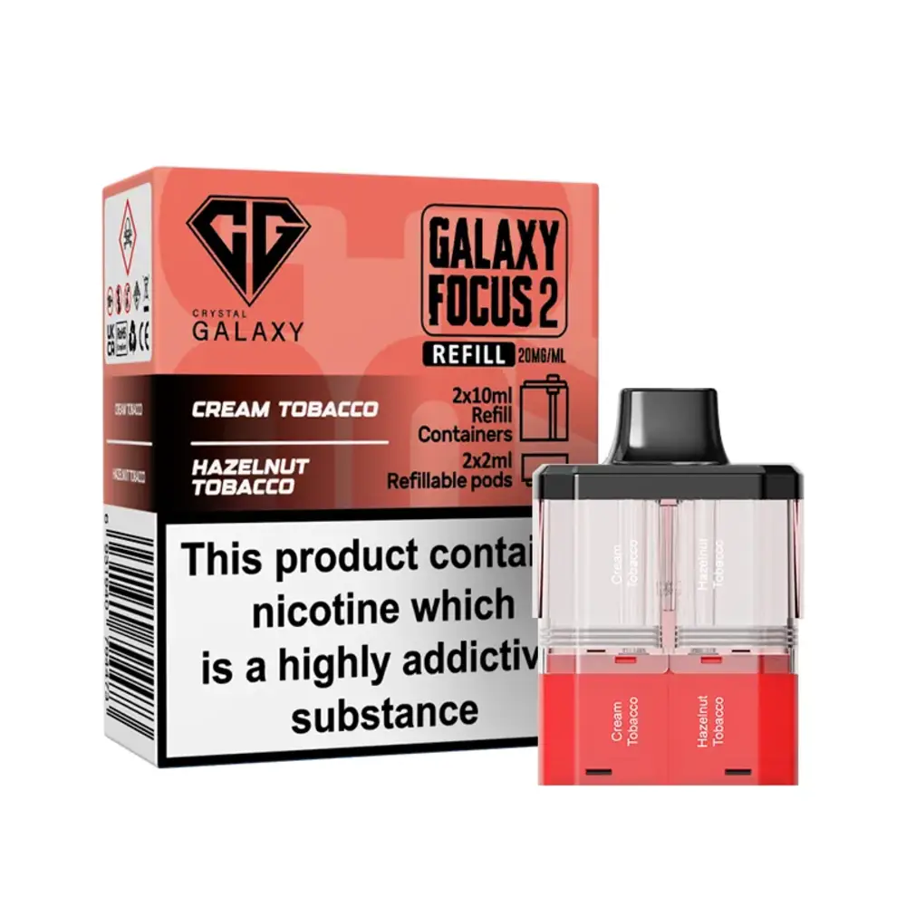 Crystal Galaxy Focus 2 30K Pre-Filled Pods Crystal Galaxy 30K Focus 2 Cream Tobacco / Hazelnut Tobacco Refill Pods