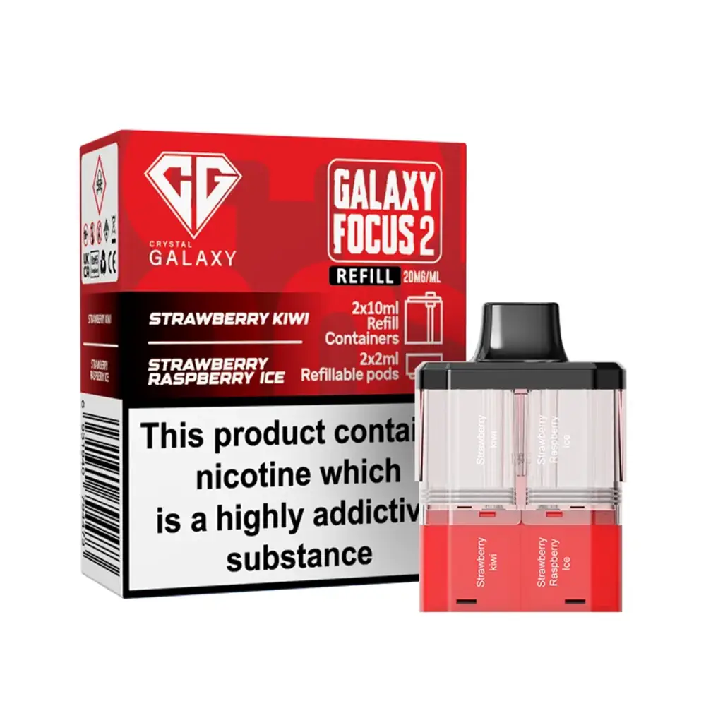 Crystal Galaxy Focus 2 30K Pre-Filled Pods Crystal Galaxy 30K Focus 2 Strawberry Kiwi / Strawberry Raspberry Ice Refill Pods