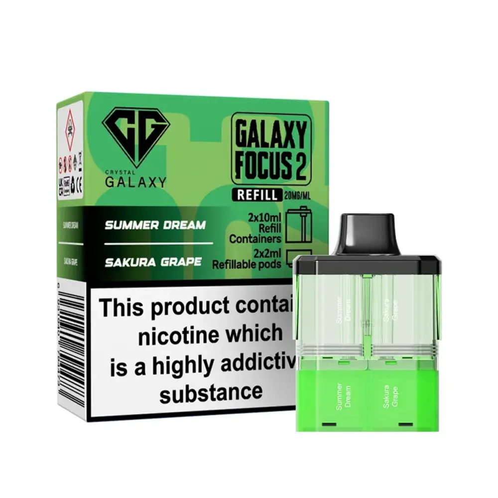 Crystal Galaxy Focus 2 30K Pre-Filled Pods Crystal Galaxy 30K Focus 2 Summer Dream / Sakura Grape Refill Pods