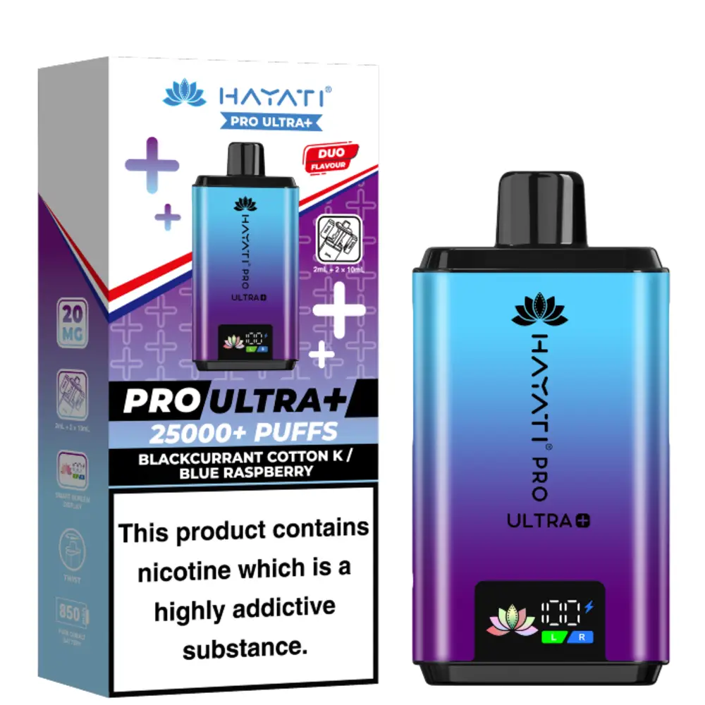 Hayati Pro Ultra Plus 25000 Blackcurrant Cotton Candy / Blue Raspberry flavour