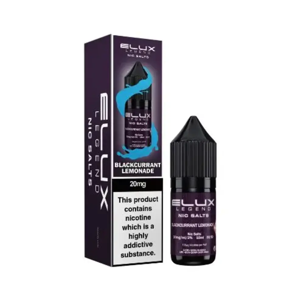 Elux Legend Nic Salt e-liquid Blackcurrant Lemonade flavour