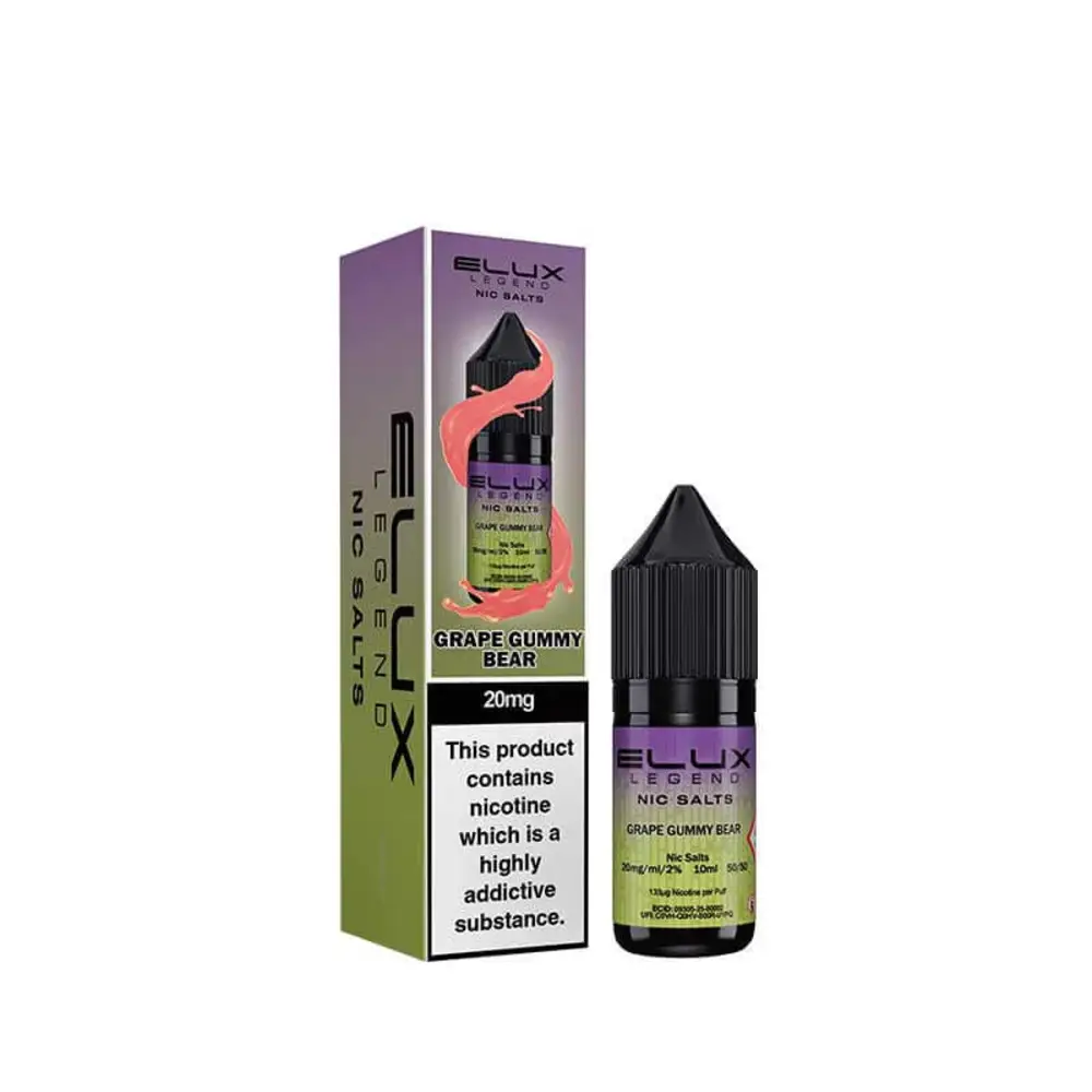 Elux Legend Nic Salt e-liquid Grape Gummy Bear flavour