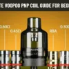 Different VooPoo PNP vape coils displayed for a beginner guide explaining coil types and resistance options.