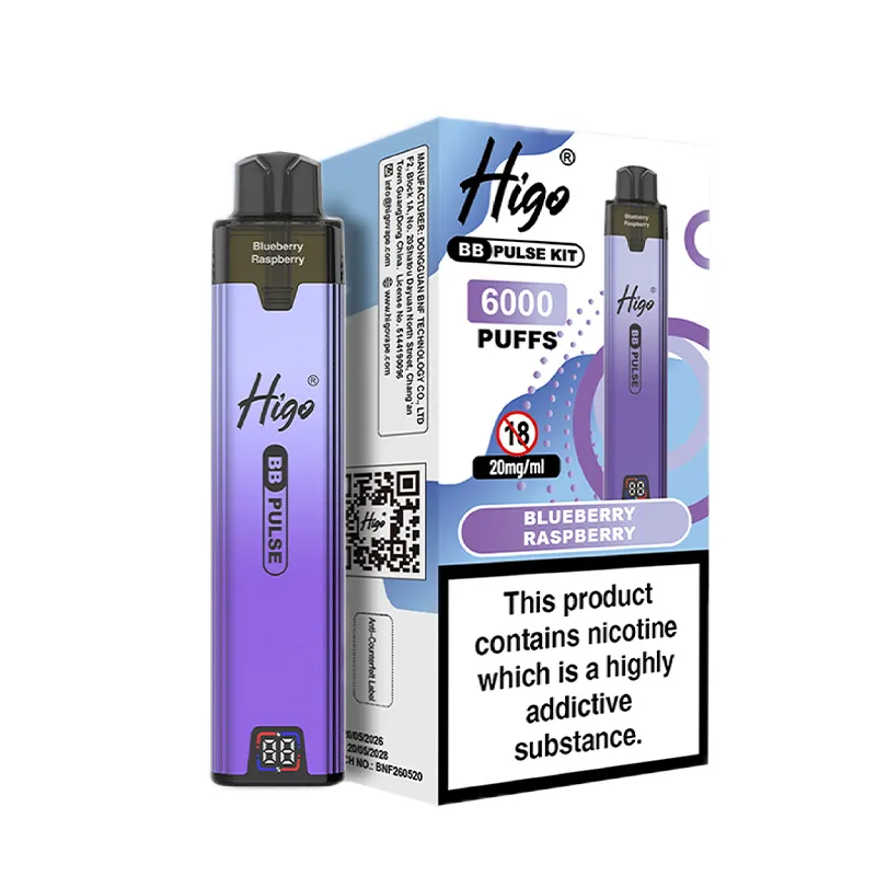 BLUEBERRY RASPBERRY BY HIGO BB PULSE 6000 BLUEBERRY RASPBERRY BY HIGO BB PULSE 6000