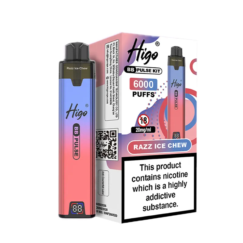RAZZ-ICE-CHEW BY HIGO BB PULSE 6000 RAZZ-ICE-CHEW BY HIGO BB PULSE 6000