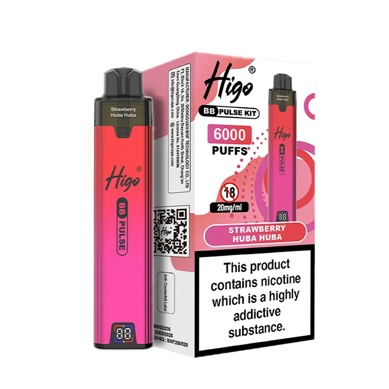 STRAWBERRY-HUBBA-HUBBA BY HIGO BB PULSE 6000 STRAWBERRY-HUBBA-HUBBA BY HIGO BB PULSE 6000
