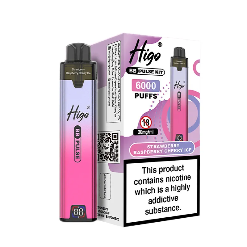 STRAWBERRY-RASPBERRY-CHERRY-ICE BY HIGO BB PULSE 6000 STRAWBERRY-RASPBERRY-CHERRY-ICE BY HIGO BB PULSE 6000