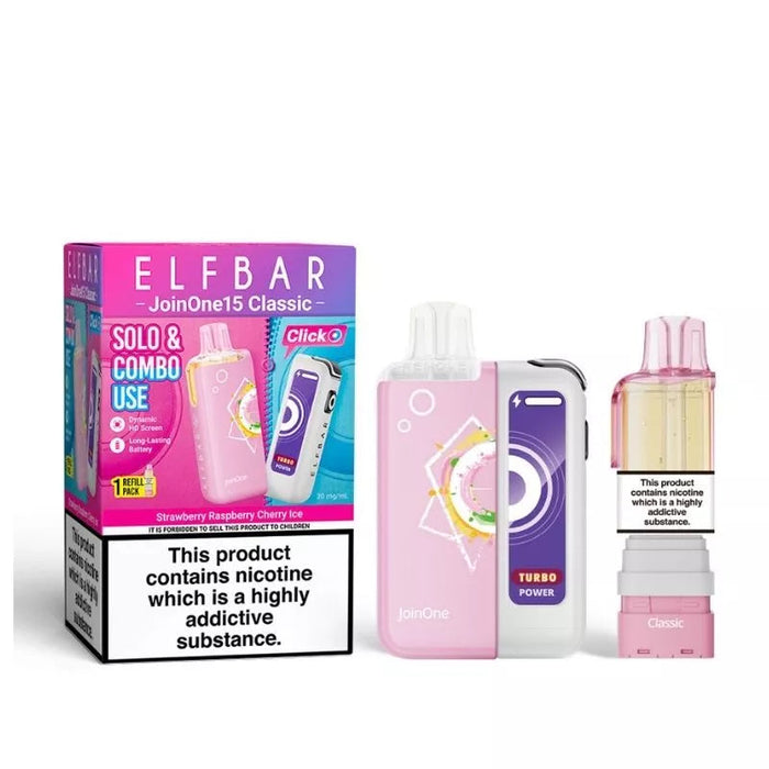 Strawberry Raspberry Cherry Ice Elf Bar JoinOne15 Classic Pod Kit