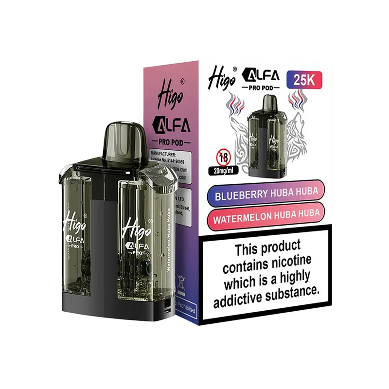 BLUEBERRY-HUBA-HUBA-WATERMELON-HUBA-HUBA-HIGO-ALFA-PRO-25K-PREFILLED-POD Higo Alfa Pro 25K Refill Pods Blueberry Huba Huba / Watermelon Huba Huba