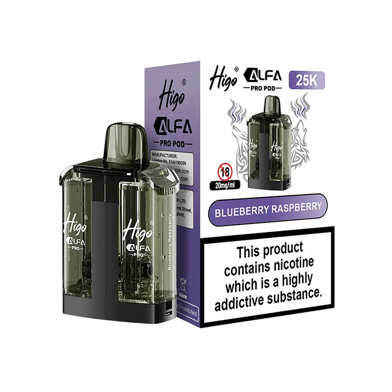BLUEBERRY-RASPBERRY-HIGO-ALFA-PRO-25K-PREFILLED-POD Higo Alfa Pro 25K Refill Pods Blueberry Raspberry