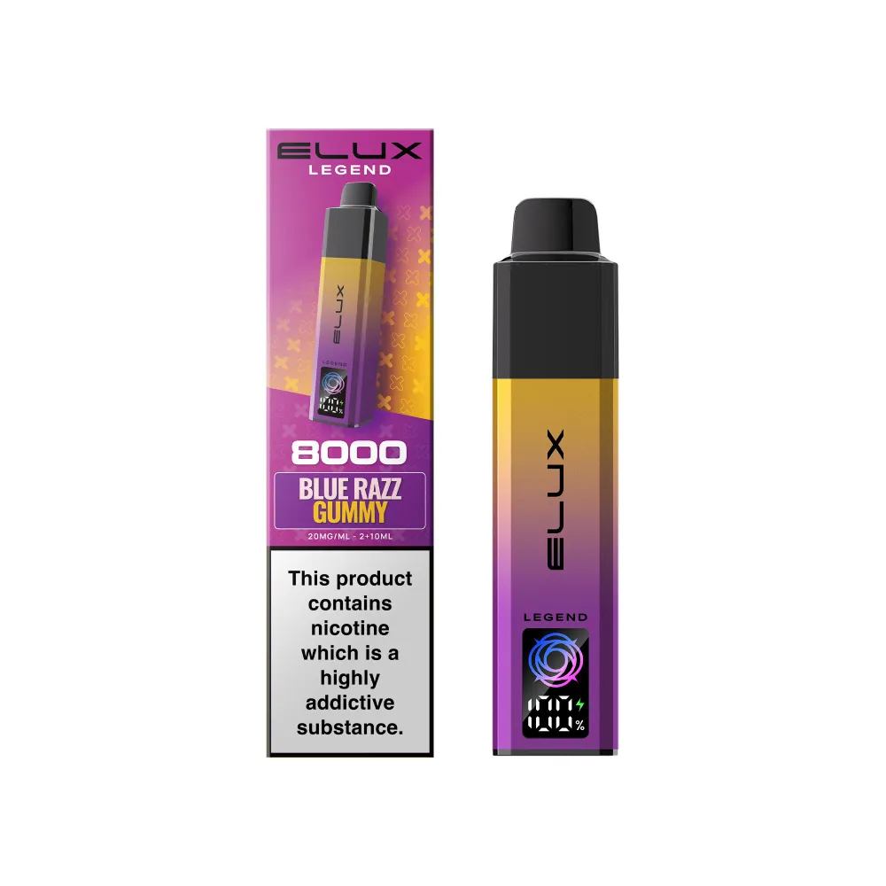 Blue Razz Gummy Elux Legend 8000 Blue Razz Gummy Prefilled Pod Kit