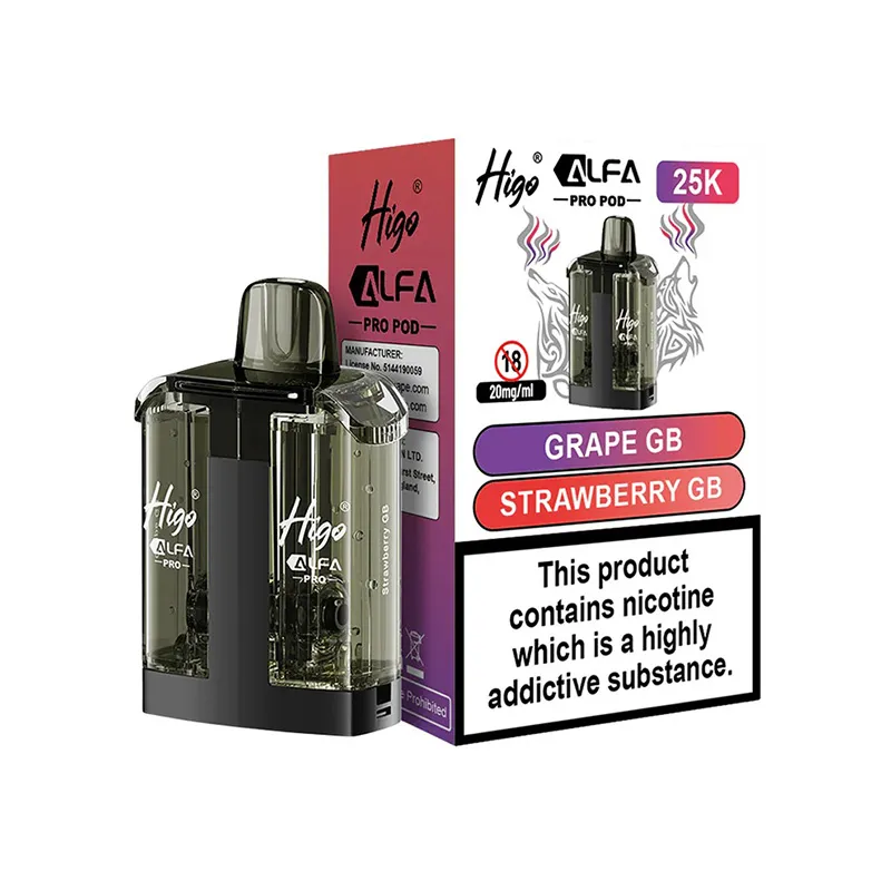 GRAPE-GB-STRAWBERRY-GB-HIGO-ALFA-PRO-25K-PREFILLED-POD Higo Alfa Pro 25K Refill Pods Grape GB / Strawberry GB