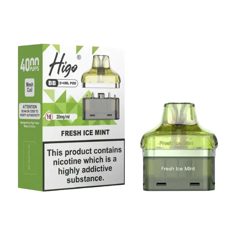 refill-pods-for-higo-bb-4000-Fresh Mint Higo BB 4000 Fresh Ice Mint Refill Pods