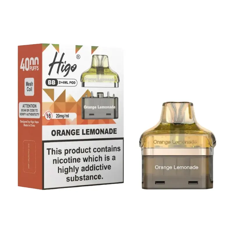refill-pods-for-higo-bb-4000-Orange Lemonade Higo BB 4000 Orange Lemonade Refill Pods