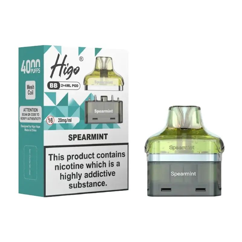 refill-pods-for-higo-bb-4000-Spearmint Higo BB 4000 Spearmint Refill Pods