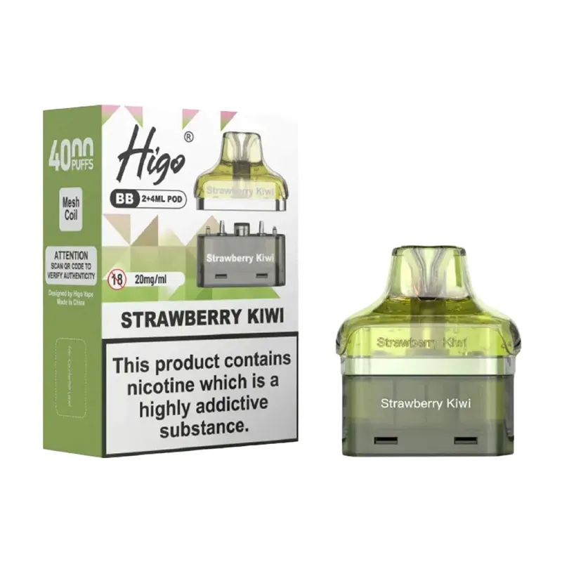refill-pods-for-higo-bb-4000-strawberry Kiwi Higo BB 4000 Strawberry Kiwi Refill Pods